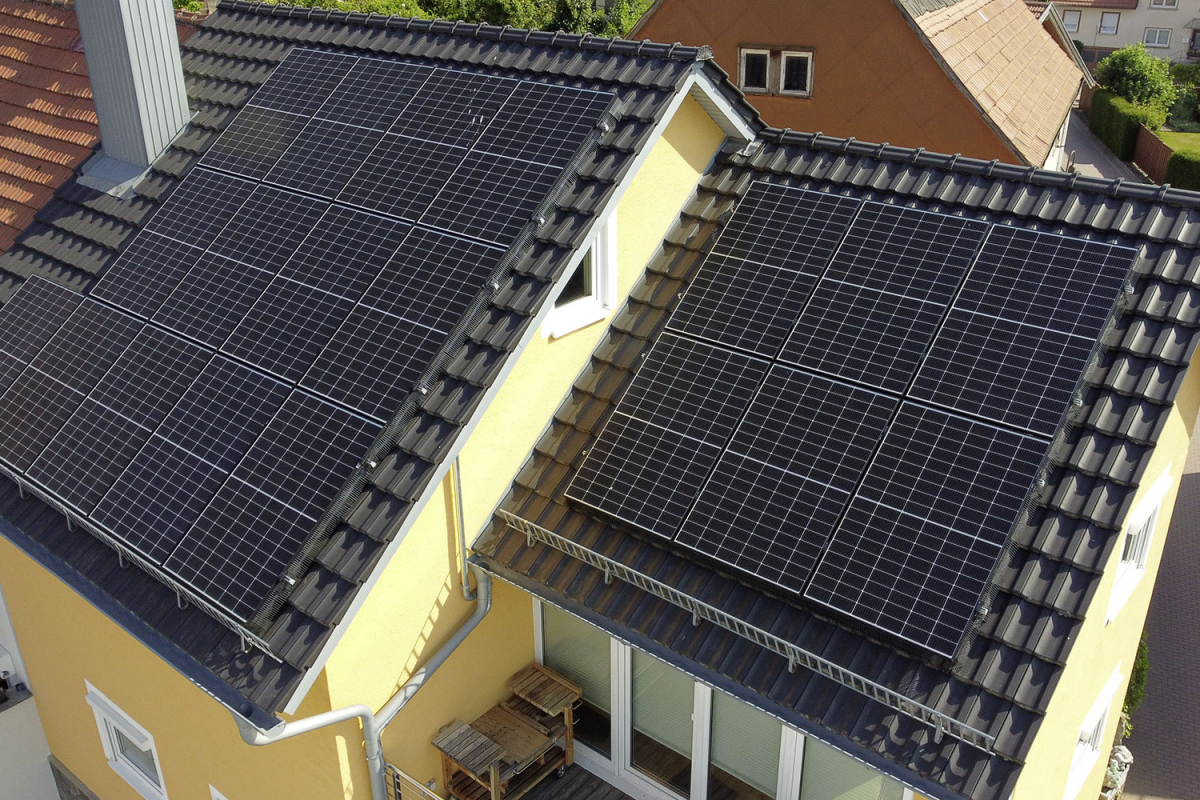 Photovoltaik-Anlage auf einem Wohngebäude